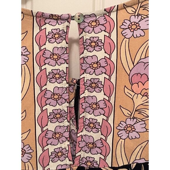 Bohemian Floral Suzanne Betro Women Dress XL Rayon Multicolor 3/4 balloon sleeve - Picture 13 of 16